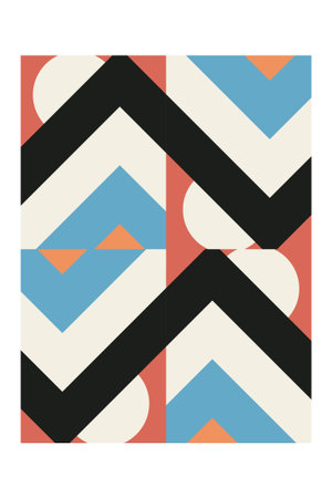 Minimal geometric shapes with bold color blocks. Abstract Geometric Landscape Modern Art Prints
