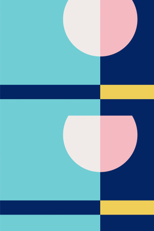 Minimal geometric shapes with bold color blocks. Abstract Geometric Landscape Modern Art Printsのイラスト素材