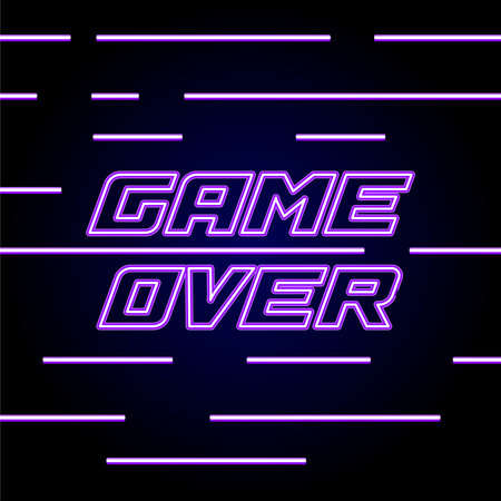 Game over flat banner. Game over text web bannerのイラスト素材