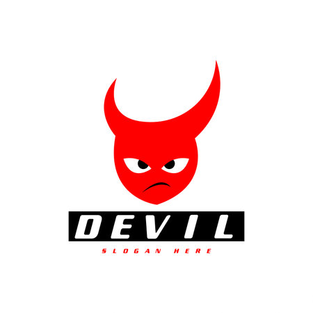 Devil logo design template isolated in white background