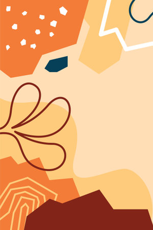 Modern Abstract Botanical Wall Art Designのイラスト素材