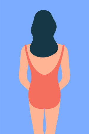 Girl with Towel Wall Art Decor. Minimalist Illustration of Girl with Towelのイラスト素材