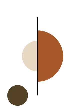 Minimalist Geometric Abstract Design with Half Circle and Lineのイラスト素材