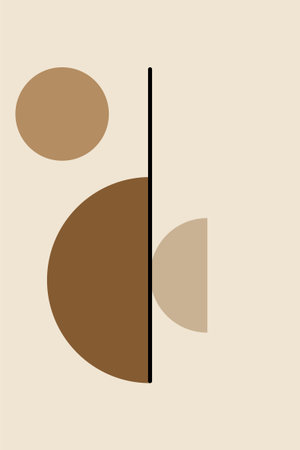 Minimalist Geometric Abstract Design with Half Circle and Lineのイラスト素材