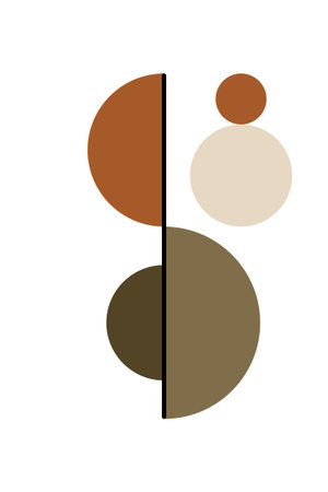 Minimalist Geometric Abstract Design with Half Circle and Lineのイラスト素材