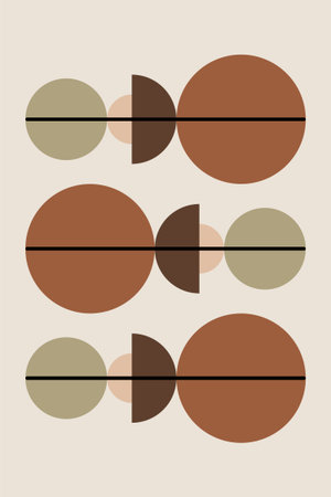 Minimalist Geometric Abstract Design with Half Circle and Lineのイラスト素材
