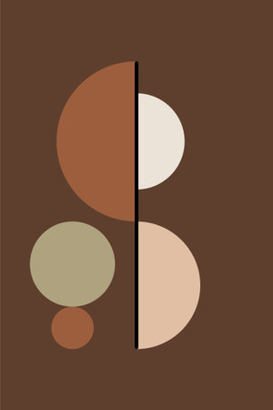 Minimalist Geometric Abstract Design with Half Circle and Lineのイラスト素材