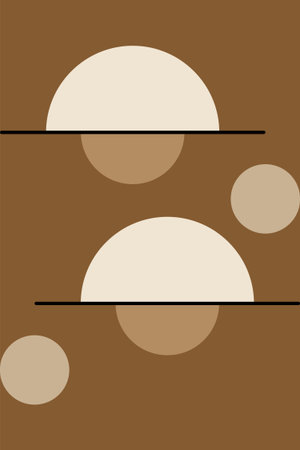 Minimalist Geometric Abstract Design with Half Circle and Lineのイラスト素材