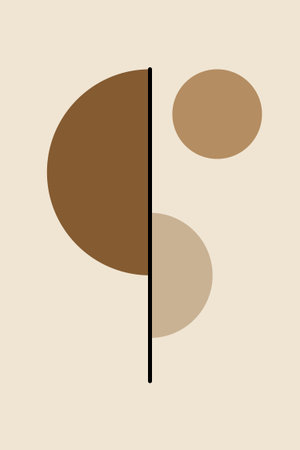 Minimalist Geometric Abstract Design with Half Circle and Lineのイラスト素材