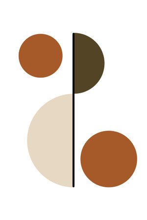 Minimalist Geometric Abstract Design with Half Circle and Lineのイラスト素材