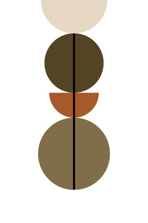 Minimalist Geometric Abstract Design with Half Circle and Lineのイラスト素材