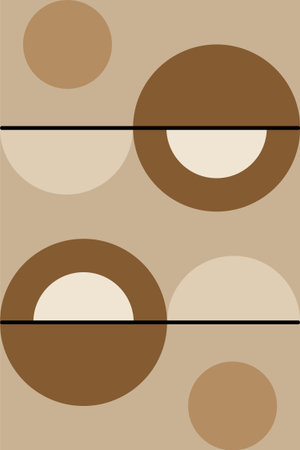 Minimalist Geometric Abstract Design with Half Circle and Lineのイラスト素材