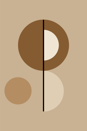 Minimalist Geometric Abstract Design with Half Circle and Lineのイラスト素材