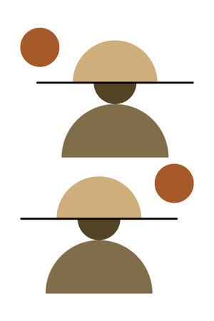 Minimalist Geometric Abstract Design with Half Circle and Lineのイラスト素材