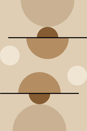 Minimalist Geometric Abstract Design with Half Circle and Lineのイラスト素材