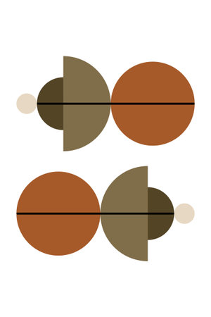 Minimalist Geometric Abstract Design with Half Circle and Lineのイラスト素材