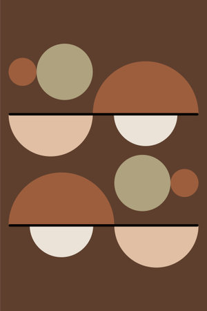 Minimalist Geometric Abstract Design with Half Circle and Lineのイラスト素材