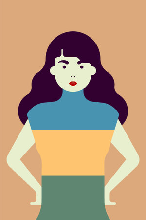 Contemporary Pop Art Female Portrait. Modern Pop Art Women Illustrationのイラスト素材