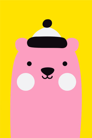 Colorful cute bear cartoon character illustration. Playful Colorful Bear Character Cute Cartoon Illustrationのイラスト素材