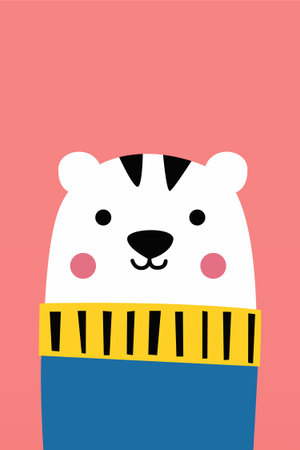 Colorful cute bear cartoon character illustration. Playful Colorful Bear Character Cute Cartoon Illustrationのイラスト素材