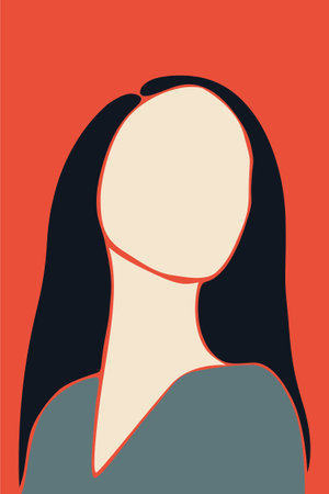 Boho Women Abstract Portraits. Minimalist Faceless Female Illustration Collection. Modern Wall Artのイラスト素材
