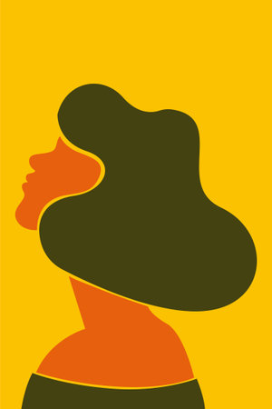 Boho Women Abstract Portraits. Minimalist Faceless Female Illustration Collection. Modern Wall Artのイラスト素材