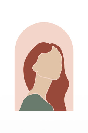 Boho Women Abstract Modern Wall Art. Minimalist Faceless Female Illustration Collection.のイラスト素材