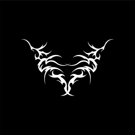 Abstract line-based tribal pattern combining bold edges and flowing balance.のイラスト素材