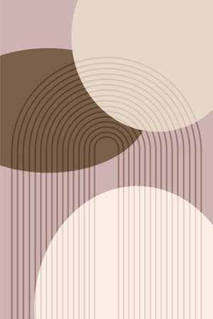 Abstract arch boho wall art decor. Flat boho wall art posterのイラスト素材