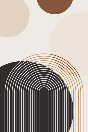 Abstract arch boho wall art decor. Flat boho wall art posterのイラスト素材