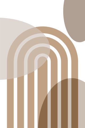 Abstract arch boho wall art decor. Flat boho wall art posterのイラスト素材