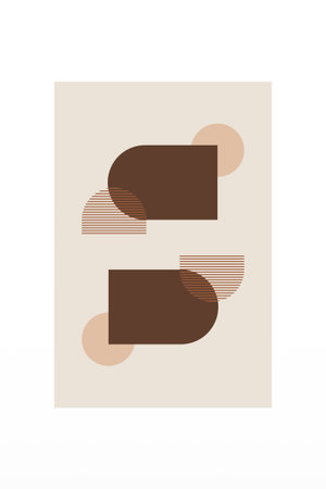 Mid Century Minimalist Boho Wall Art. Boho Print Wall Decor. Geometric Wall Art Decorationのイラスト素材