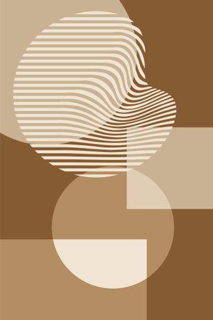 Modern Bauhaus Earth Tone Abstract Wall Art â Minimalist Printable Poster for Bedroom & Living Room Decor. Earth Tone Modern Bauhaus Posterのイラスト素材