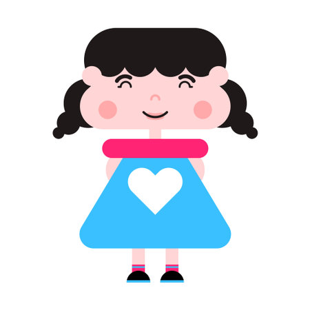 Cute Cartoon Girl Characters Illustrationのイラスト素材