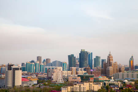 Nursultan/Kazakhstan - 05/05/2017 : Astana cityscape,blue sky with skyscrapers.Astana capital city of Kazakhstanのeditorial素材