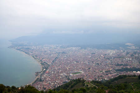 Black sea view with Ordu cityの写真素材