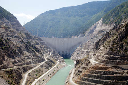 Artvin/Turkey- 20/06/2014 : Deriner Dam view and blue skyのeditorial素材