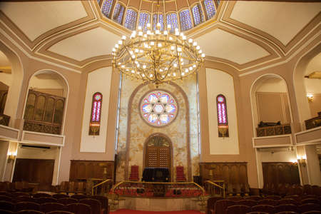 Galata,Beyoglu-Istanbul - 12/07/2017:Neve Shalom Synagogue interior viewのeditorial素材