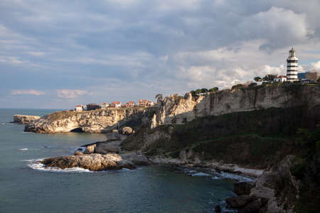 Black sea view with Sile lighthouse,Istanbulの写真素材