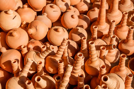 Handmade ceramics collection as backgroundの写真素材