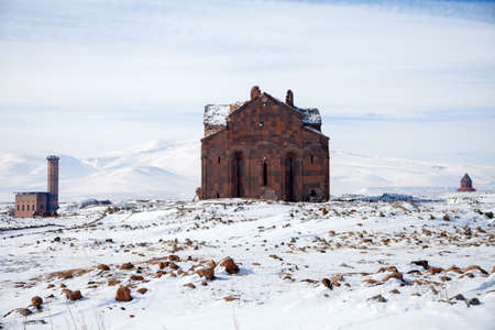 Ani Ruins, Ani is a ruined and uninhabited medieval Armenian city-site situated in the Turkish province of Karsの写真素材