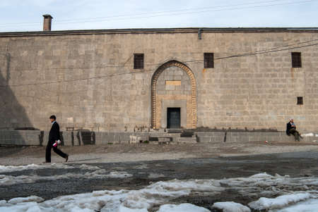 Hakkari,Turkey - 02-25-2009:Historical Square Madrasa in Hakkari City,Meydan Madrasah was built in 1700.のeditorial素材