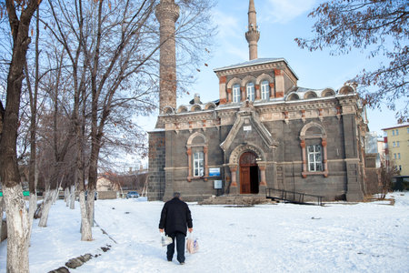 Kars,Turkey - 01-27-2016 : Fethiye Mosque which had been built as a church (Aleksander Nevski...