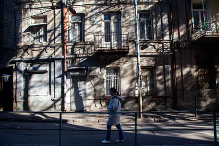 Tbilisi,Georgia - 11-03-2016:Ruin view of an old building in Tbilisi cityのeditorial素材