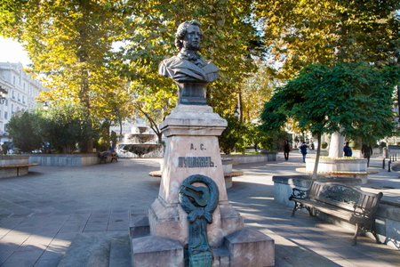 Tbilisi,Georgia - 5-11-2016:Monument to the poet Alexander Pushkin in Tbilisiのeditorial素材