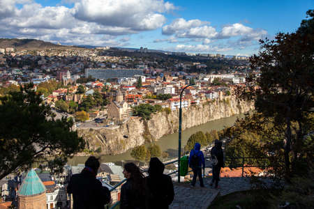 Tbilisi,Georgia - 11-02-2016:View of the old city of Tbilisiのeditorial素材