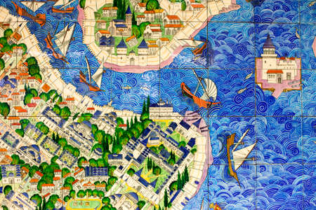Istanbul,Turkey - 01-16-2016:Iznik tiles decorating the Istanbul metroのeditorial素材