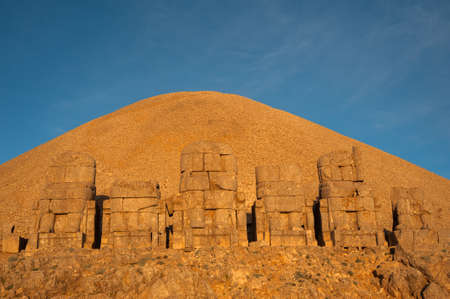 Ancient statues on the top of Nemrut mount, Turkey. The mount Nemrut is listedのeditorial素材