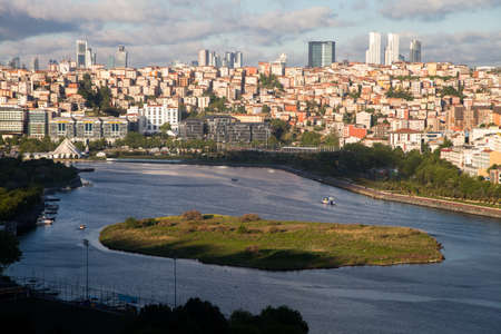 Small island landscape in the Golden Horn,Istanbulのeditorial素材