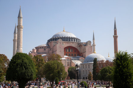 Istanbul,Turkey - 08-28-2022:View of Sultanahmet Square with Hagia Sophia mosqueのeditorial素材